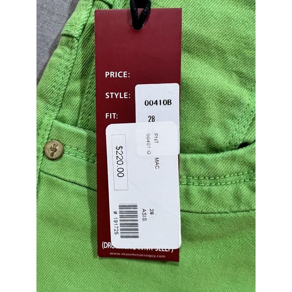 Maxime Cossoguy Jeans‎ Womens 28 Green Denim Pocketed Belted Zip Ladies 28x34 - Picture 4 of 14